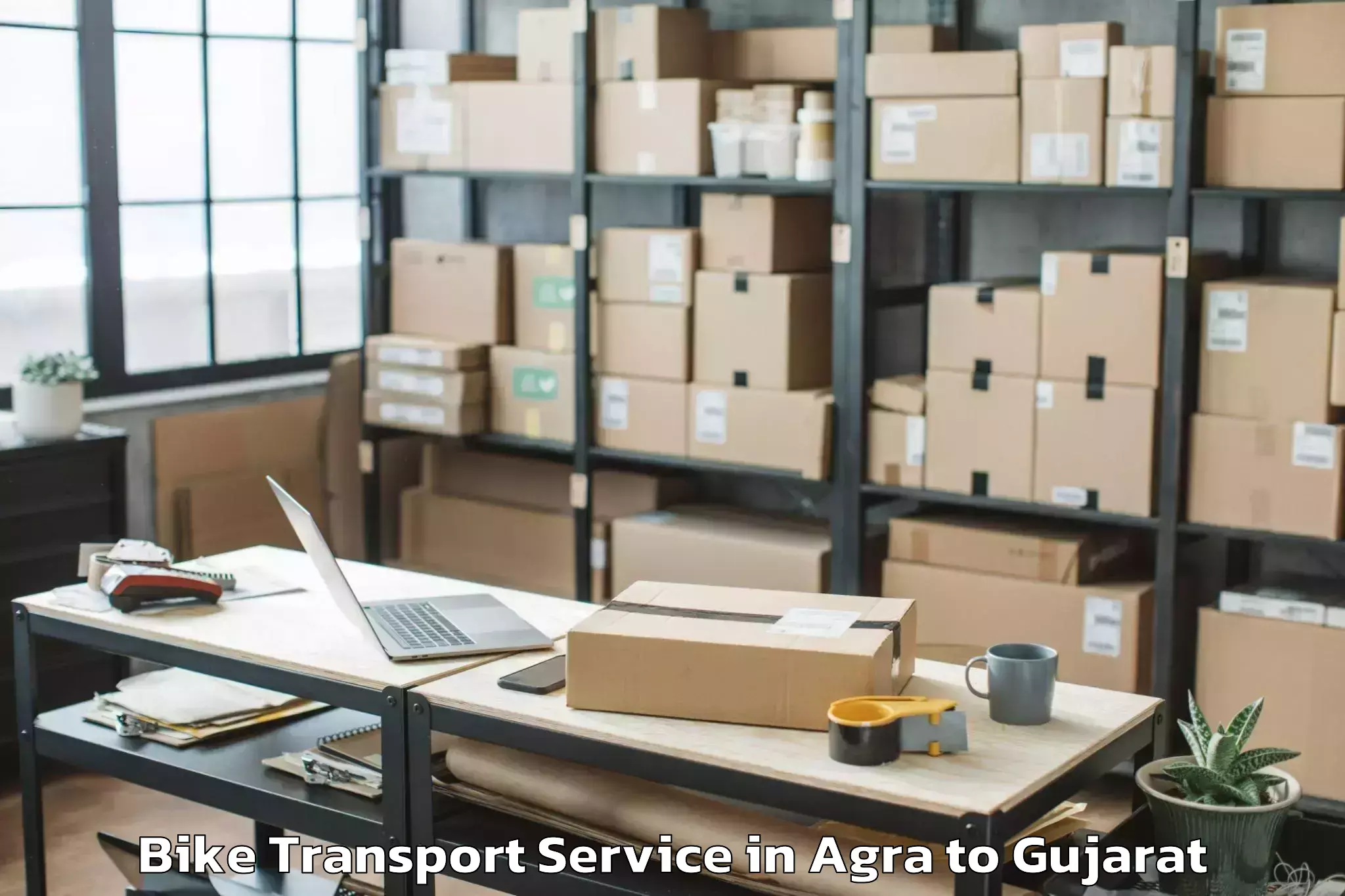 Comprehensive Agra to Dholka Bike Transport